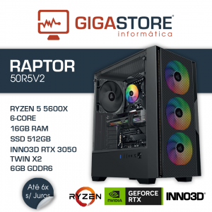 Desktop Gaming RAPTOR-50R5V2 RYZEN 5 5600X 16GB RAM 512GB SSD W11